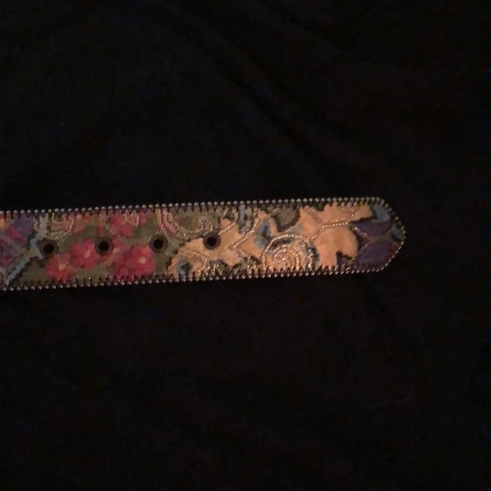 Tapestry belt, multicolored, gold belt, buckle size medium large